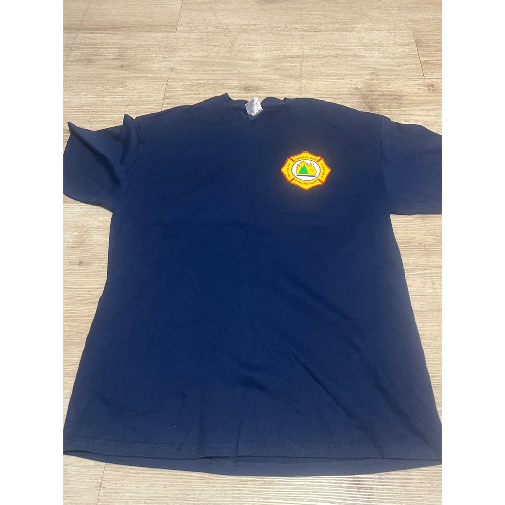 Juneau Alaska Capital City Fire Rescue Navy Blue T-Shirt Mens L Fire Department
